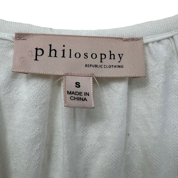 Philosophy White Sleeveless Boho Chic Festival Peasant Summer Tank Top, Small - Picture 6 of 7
